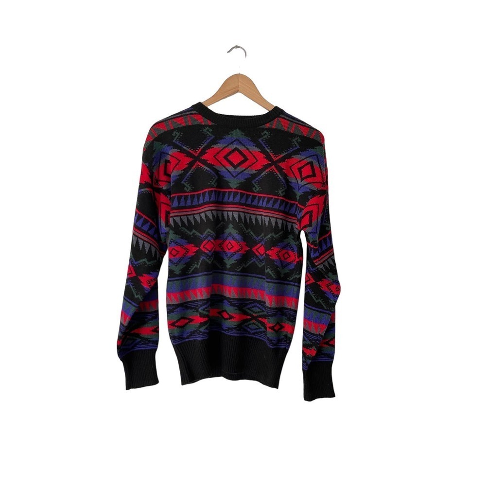 Vintage 80'S Meister Southwest Print Ski Sweater Wool Blend Size M